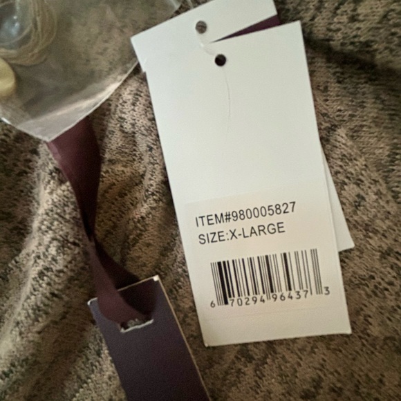 Olivia Sky Gray Drape Front Poncho - Picture 4 of 5